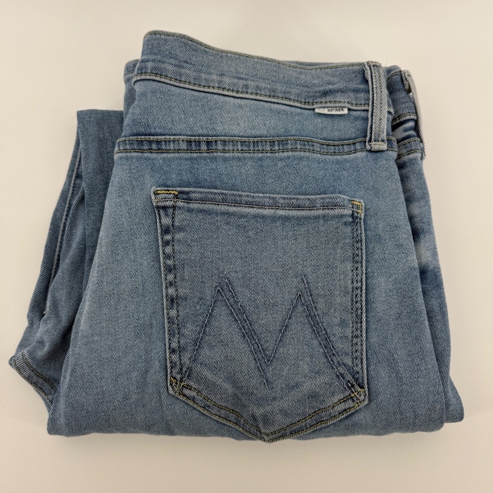 Mother The Rambler Zip Ankle Jeans County Line Wash Blue 10297-1156 Size 31